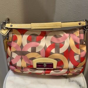 Coach Kristen Multicolor Geometric Shoulder Bag